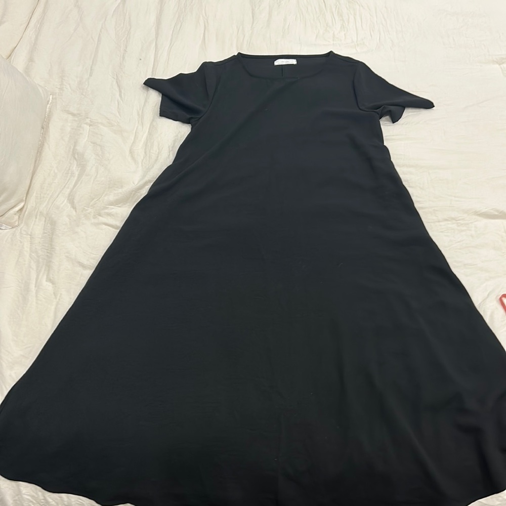 Plain black dress. Midi to long dress. Oak+fort